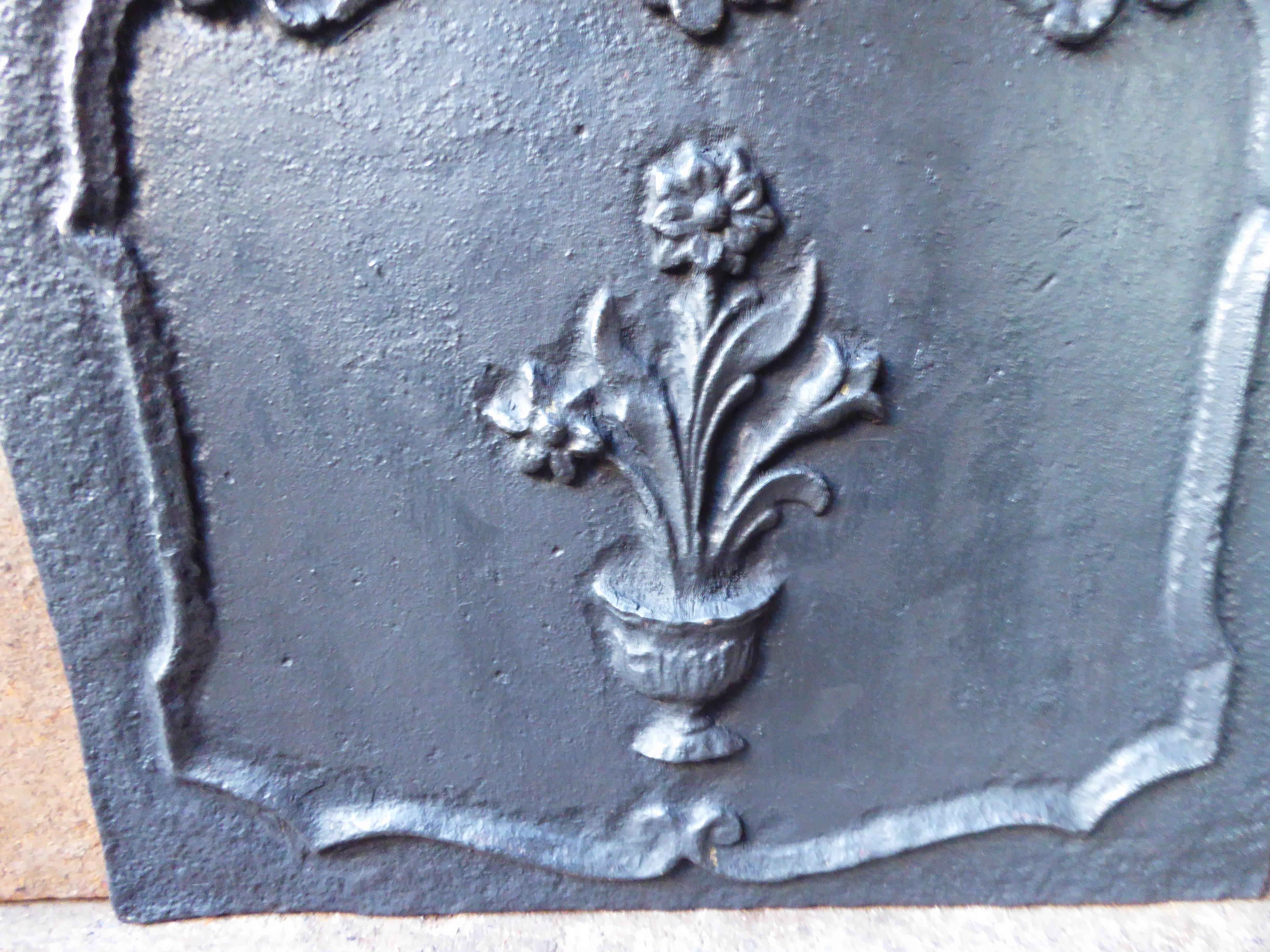 Cast 19th Century Flower Basket Fireback