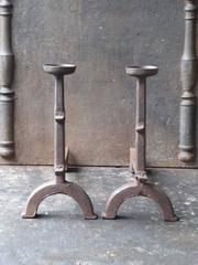 17th Century Gothic Cup Dogs, Andirons