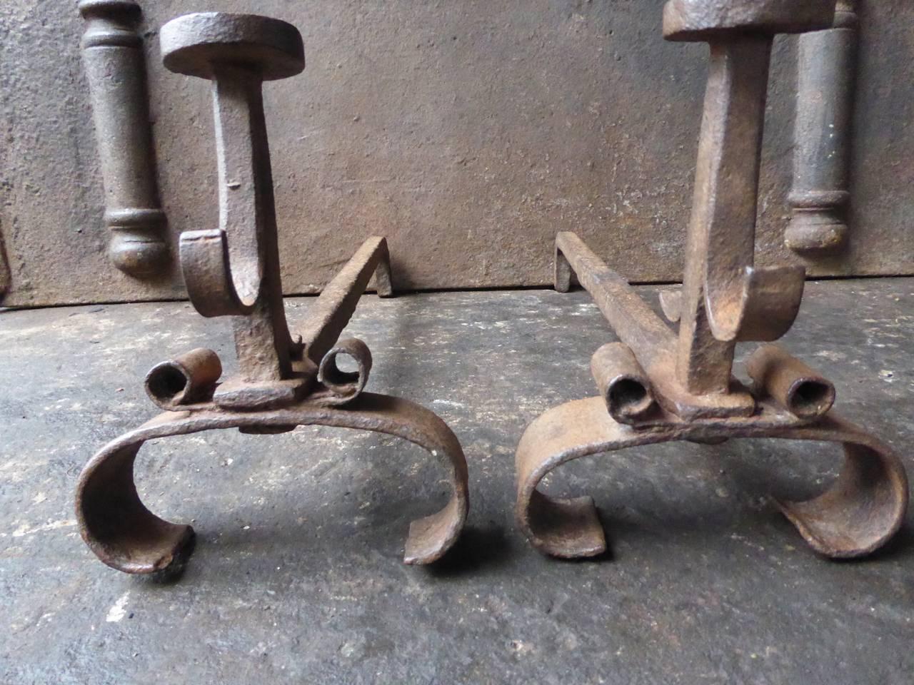 18th Century French Firedogs, Andirons In Good Condition In Amerongen, NL