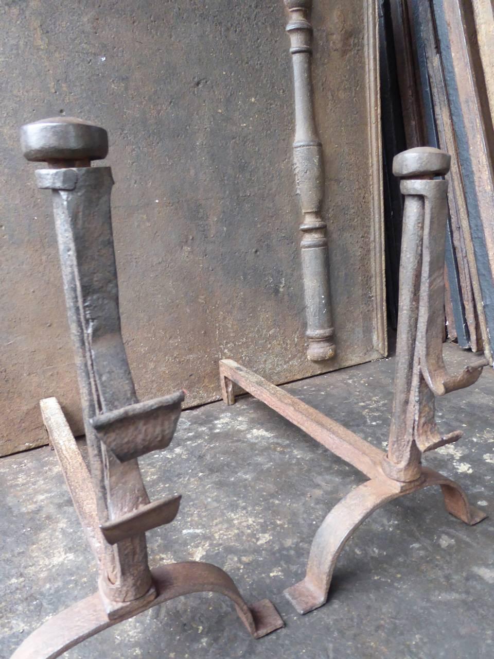 18th Century French Firedogs, Andirons In Good Condition In Amerongen, NL