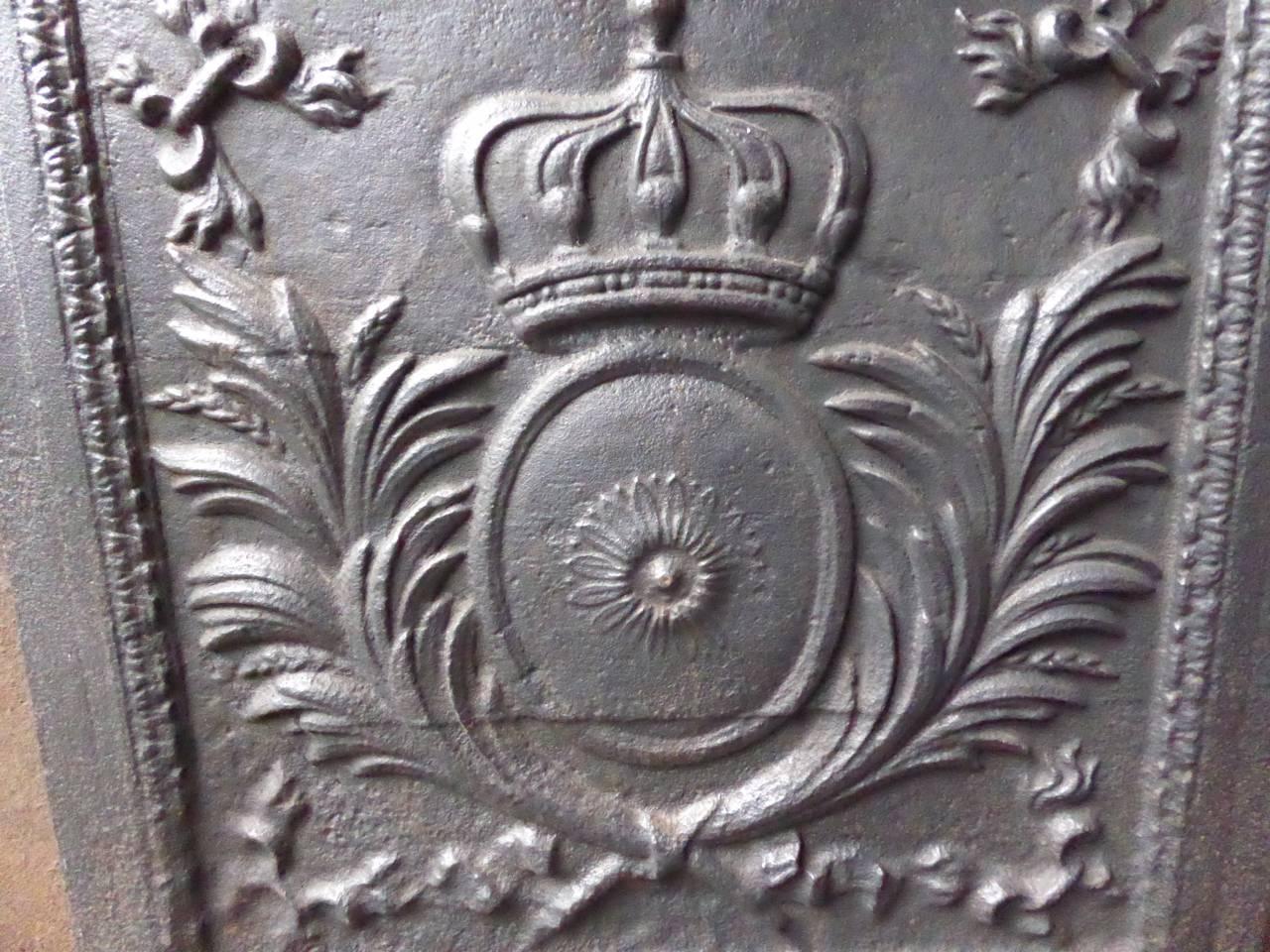 Cast 19th Century 'Arms of France' Fireback