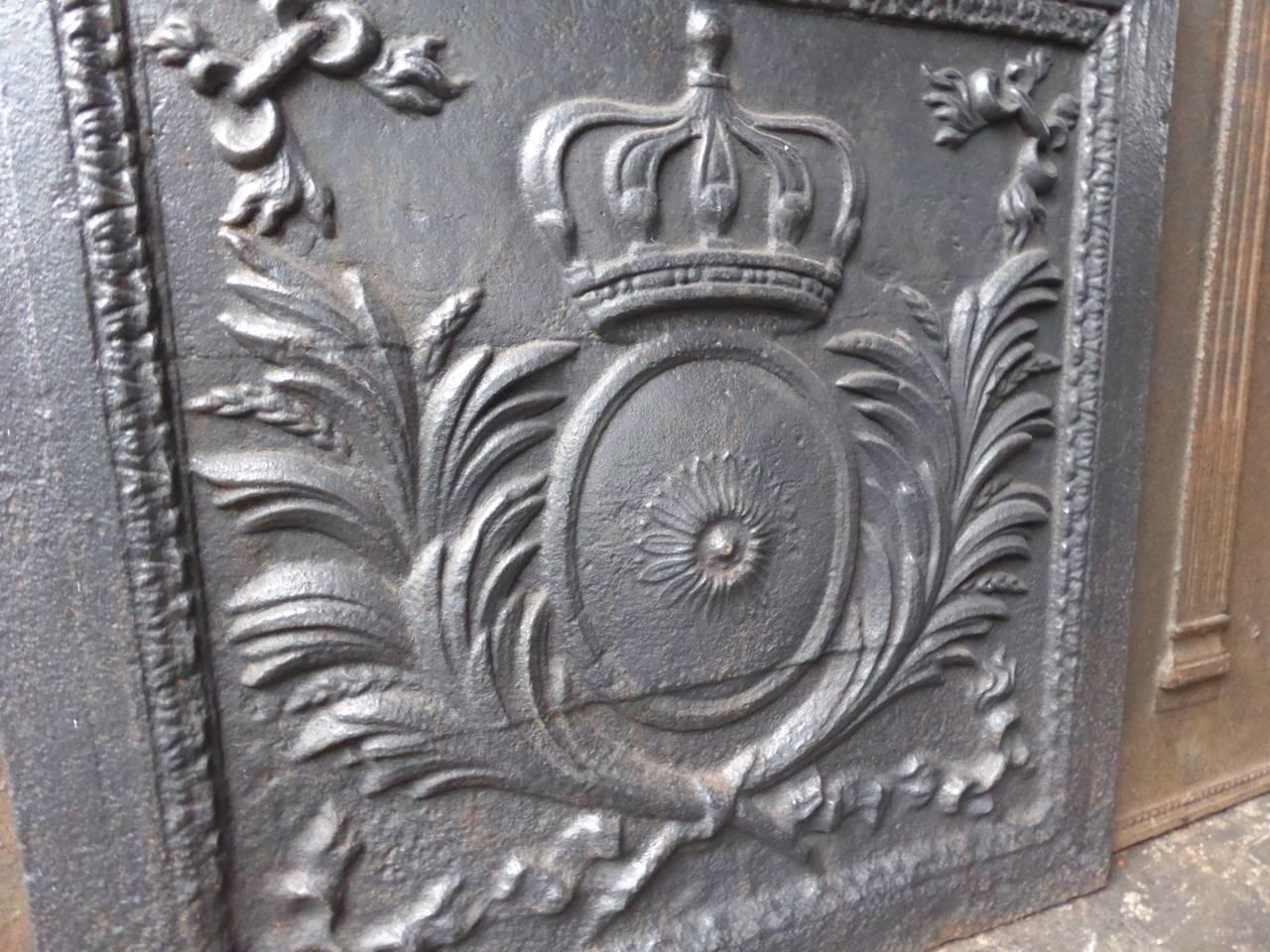 French 19th Century 'Arms of France' Fireback
