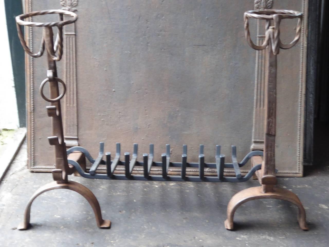 French 17th-18th Century Gothic Cupdogs or Andirons