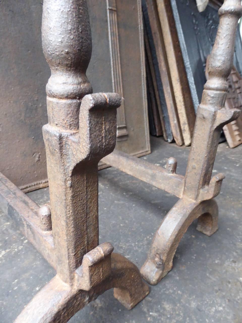 French Gothic Style Firedogs or Andirons In Good Condition In Amerongen, NL