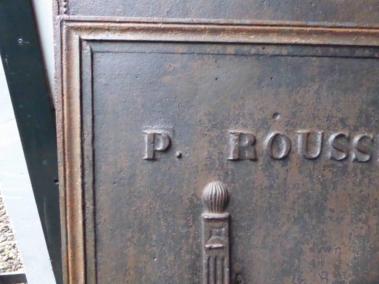 Moulage Plaque de cheminée / dosseret 'piliers' français ancien du 19ème siècle en vente