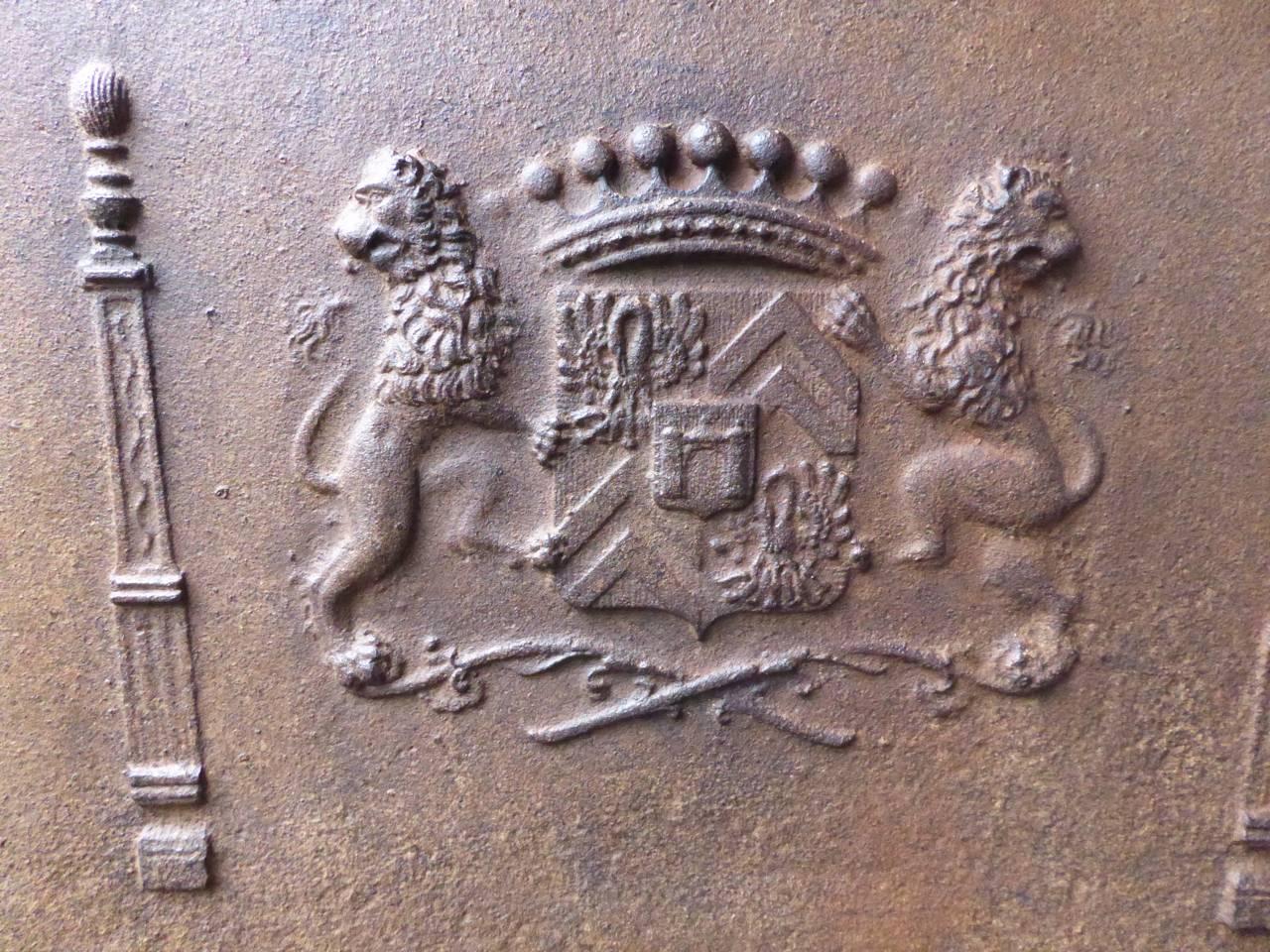 Cast 19th Century, 'Coat of Arms' Fireback