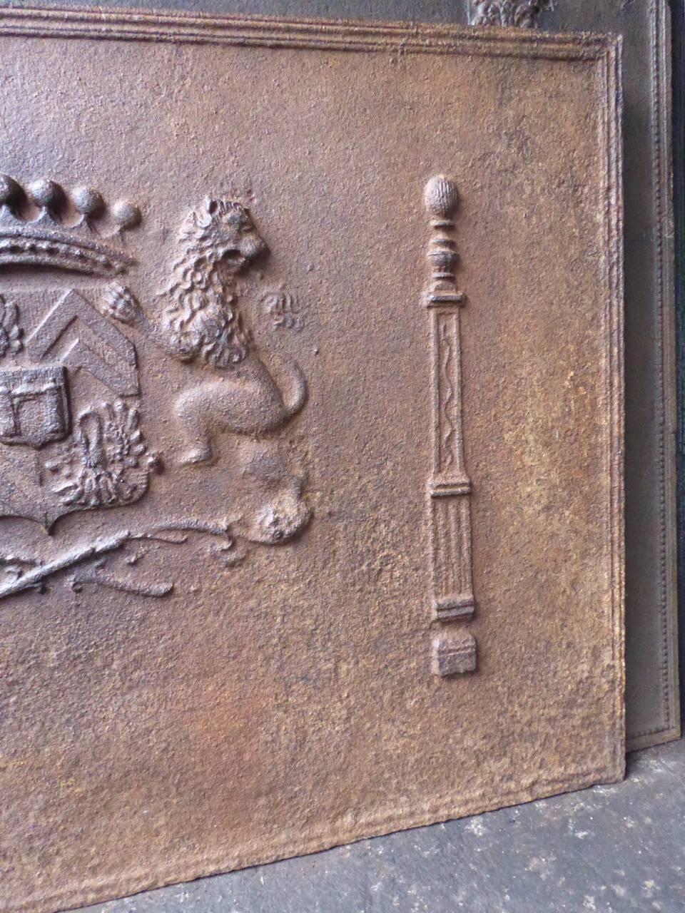 French 19th Century, 'Coat of Arms' Fireback