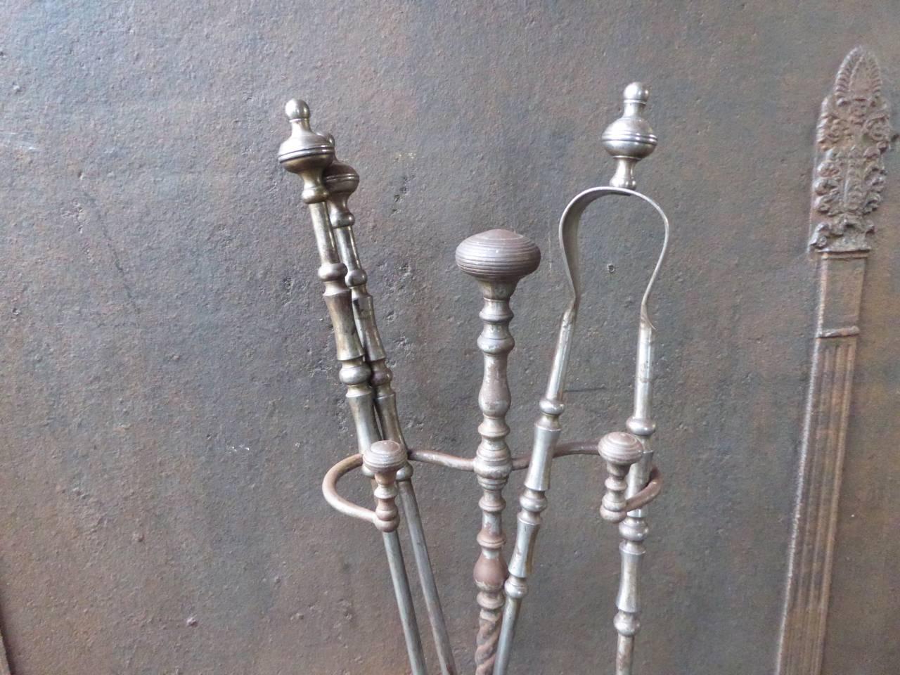 19th Century French Fireplace Tools or Fire Tool Set 1