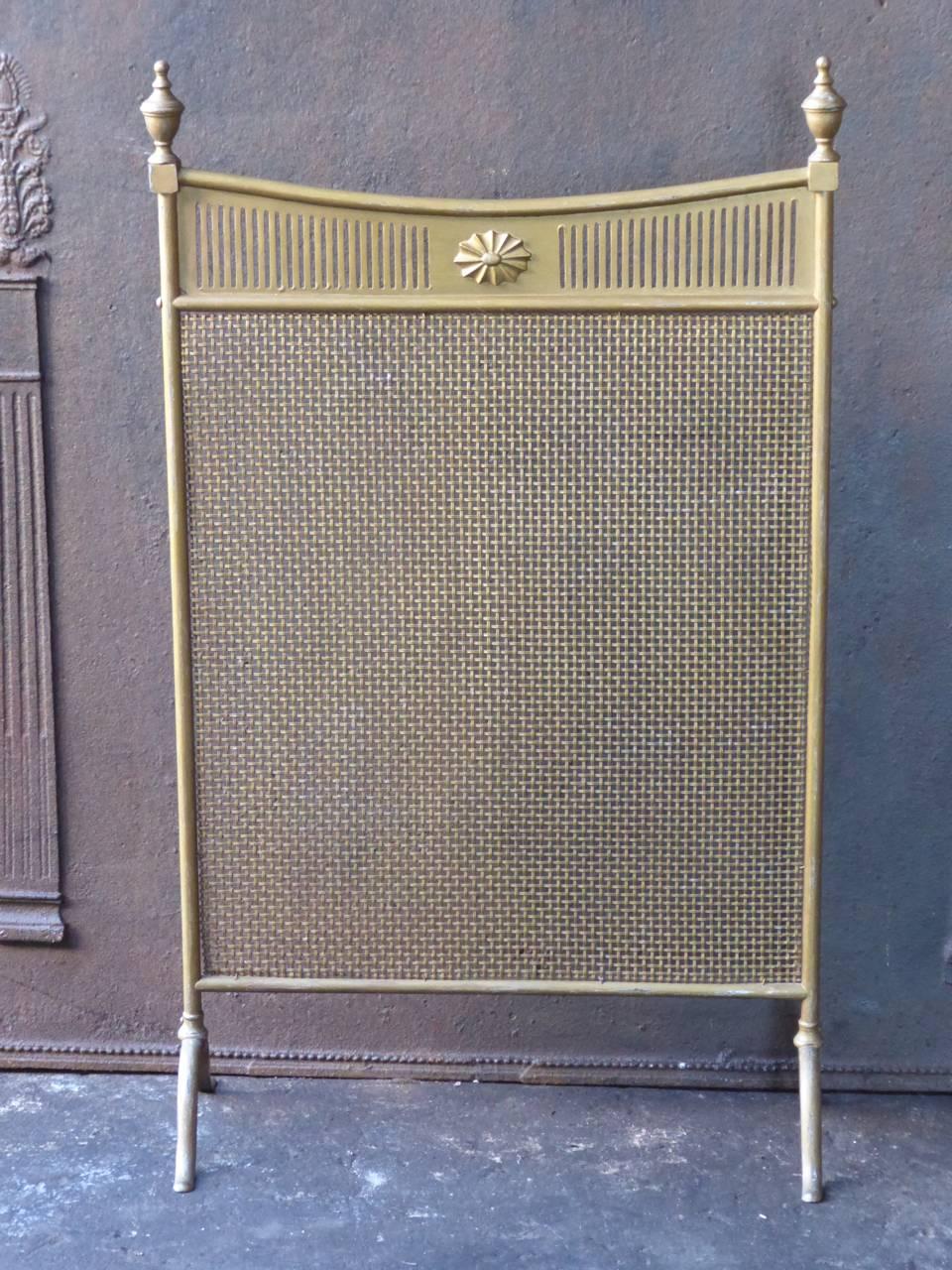 19th century English neoclassical firescreen made of brass.