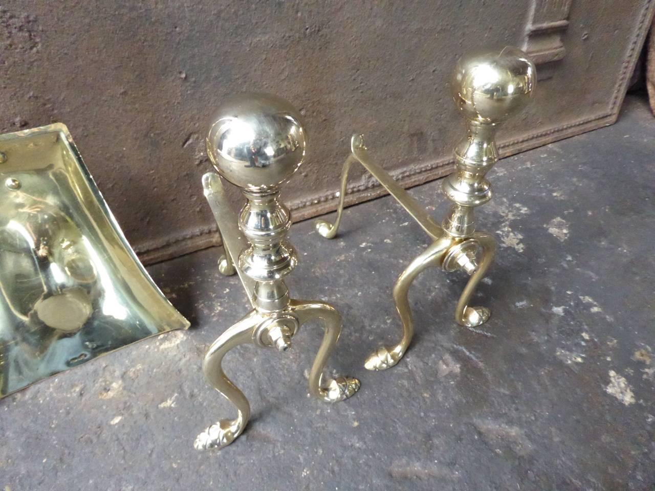 Brass English Fire Tools or Fireplace Tools