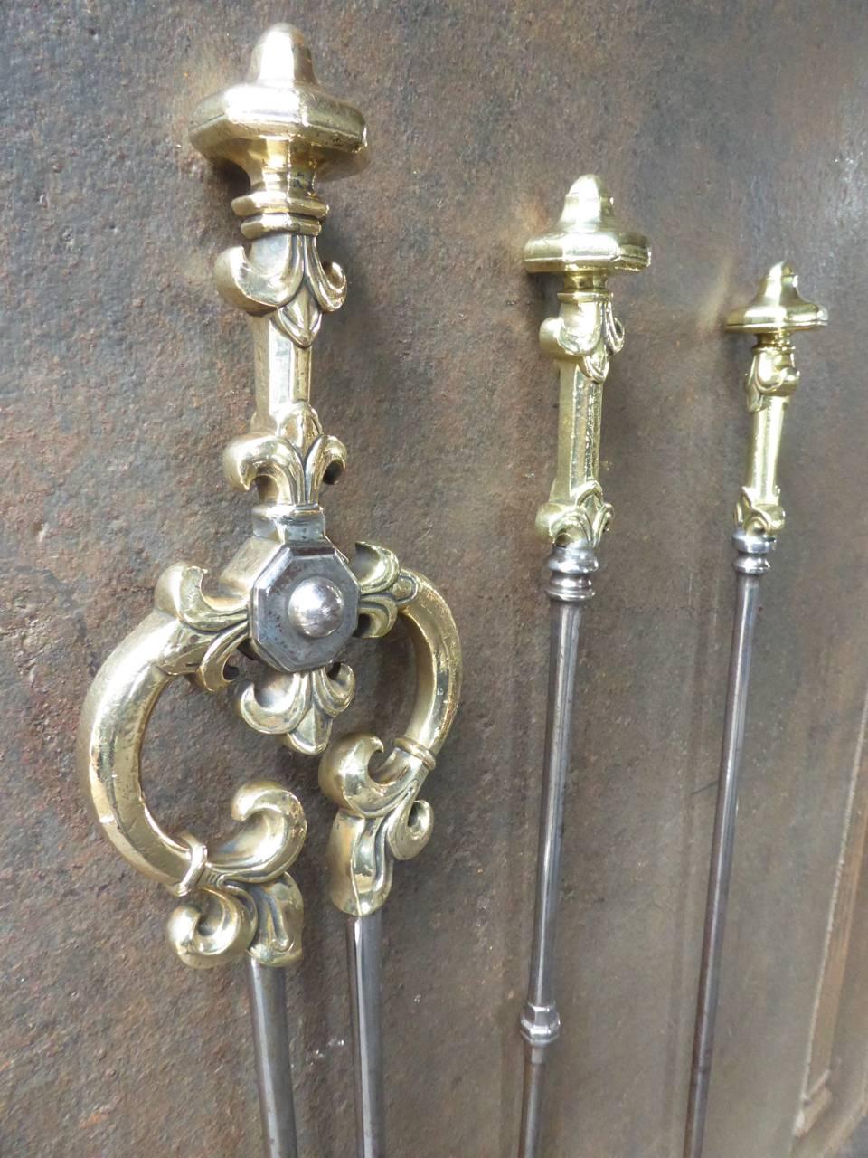 19th Century English Fireplace Tools or Fire Tool Set In Fair Condition In Amerongen, NL
