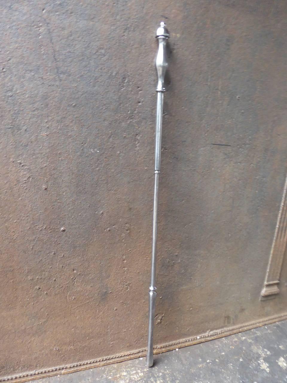 19th century English fireplace poker made of polished steel.

We have a unique and specialized collection of antique and used fireplace accessories consisting of more than 1000 listings at 1stdibs. Amongst others we always have 300+ firebacks, 250+