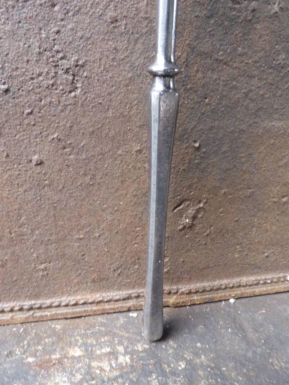 Victorian Polished Steel Fire Poker or Fireplace Poker, 19th Century In Good Condition In Amerongen, NL