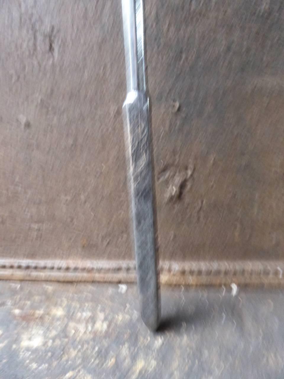 Steel 19th Century English Fire Poker or Fireplace Poker For Sale
