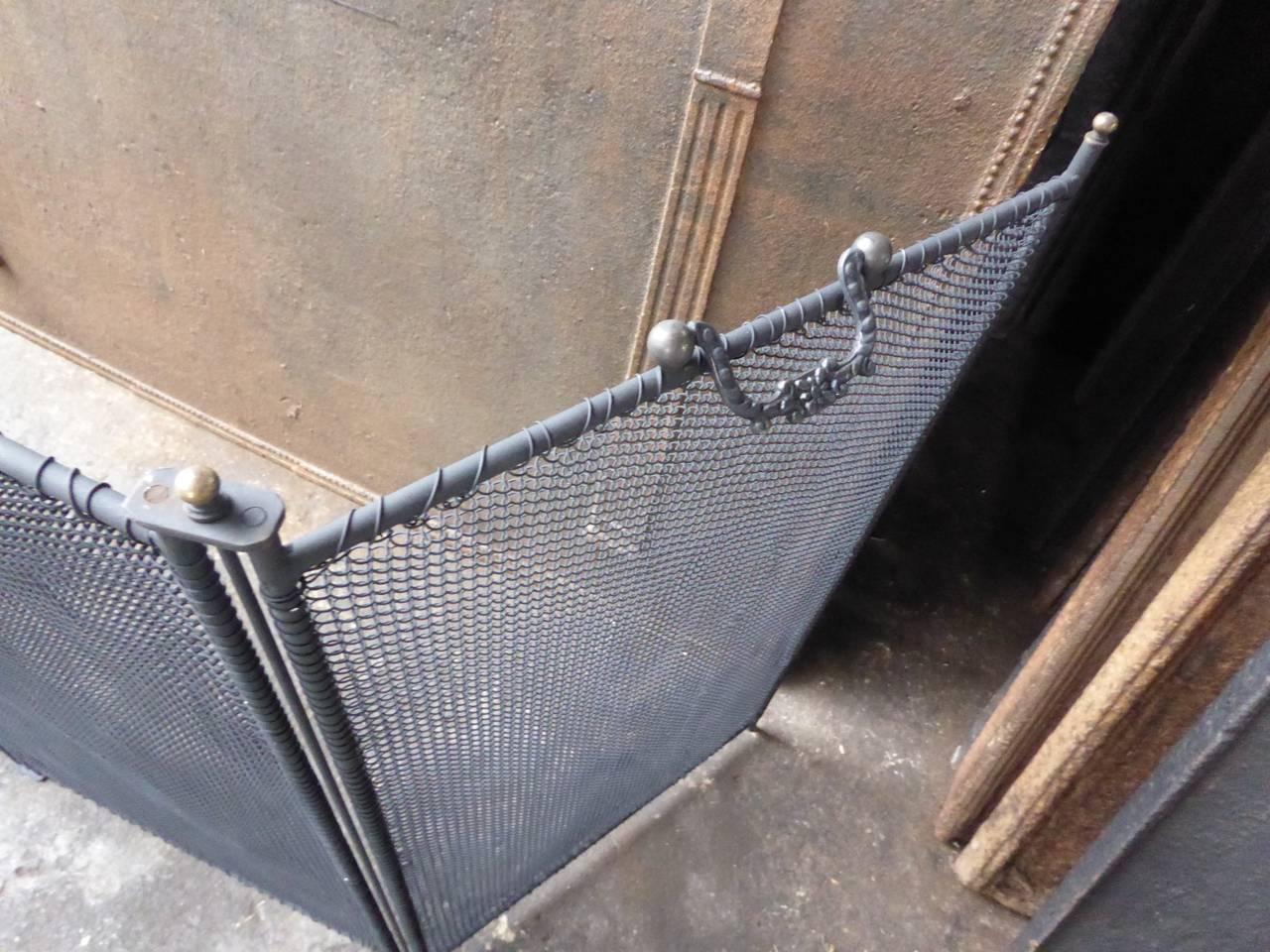 Contemporary Large, Elegant French Fireplace Screen, Handmade, 38
