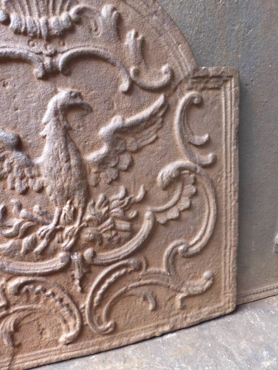 Cast French Rococo Style Phoenix Fireback