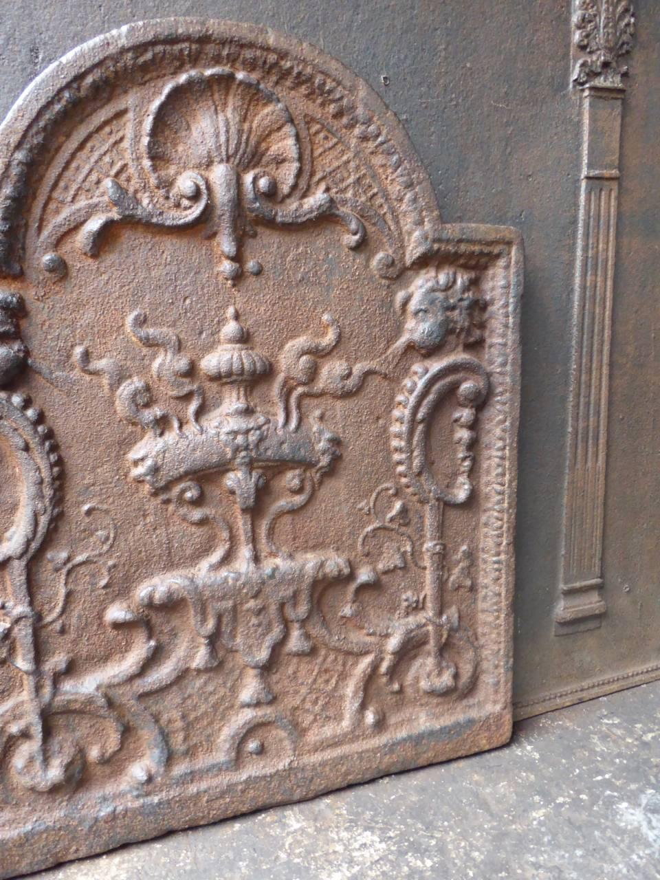 Cast French Rococo Style 'Decoration' Fireback