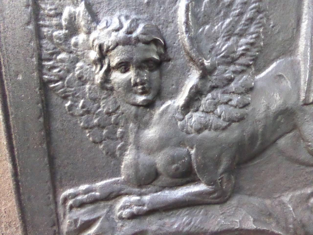 Cast 19th Century French Fireback with an Unknown Theme