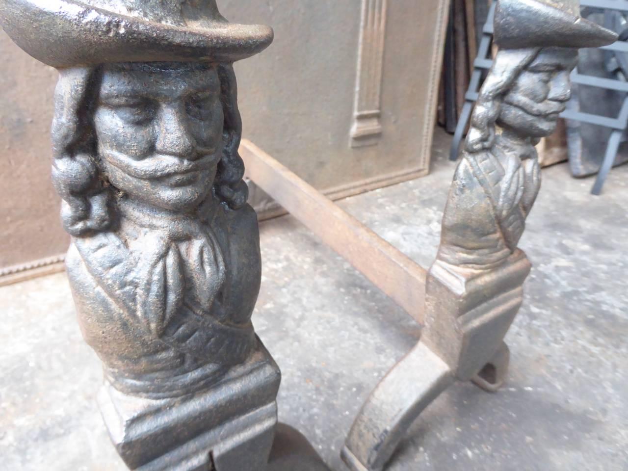 20th Century French D'artagnan Firedogs or Andirons