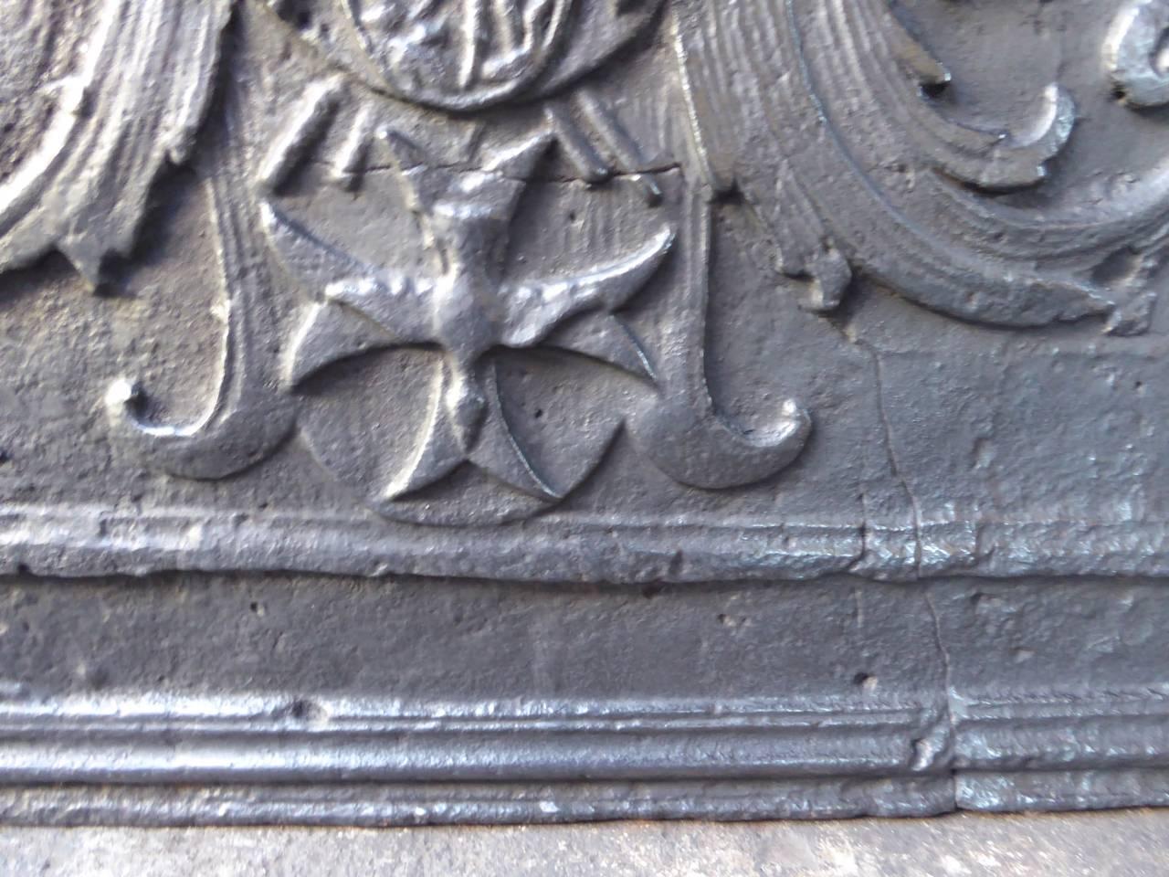 Magnificent 18th Century Arms of France Fireback In Good Condition In Amerongen, NL
