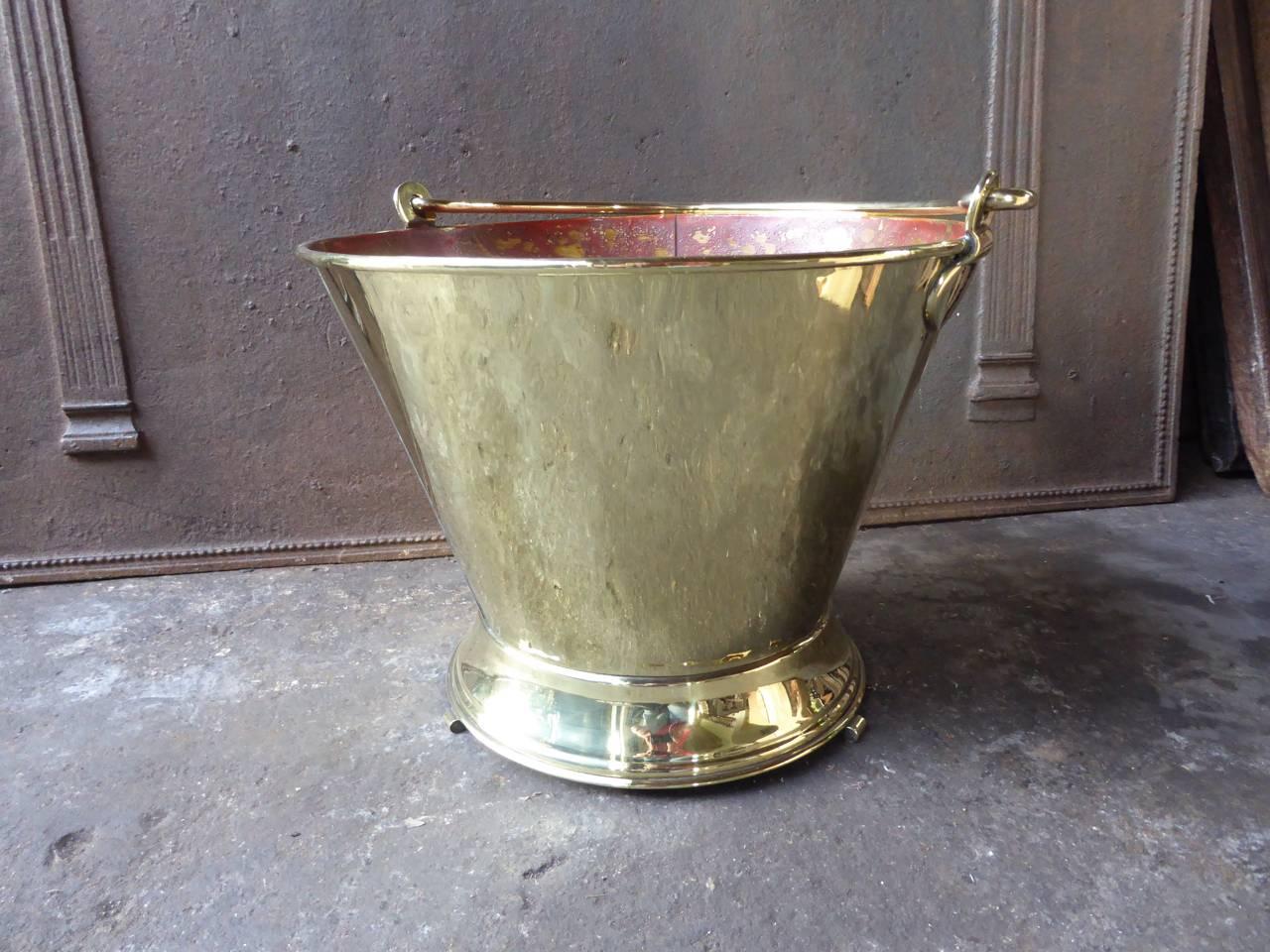 Polished 19th Century Dutch Log Basket or Log Holder