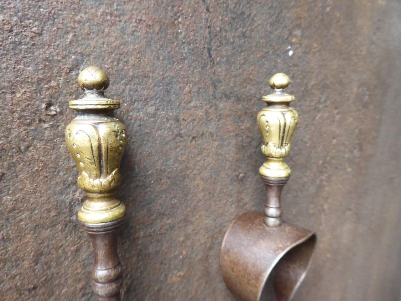 Brass 19th Century French Fireplace Tools