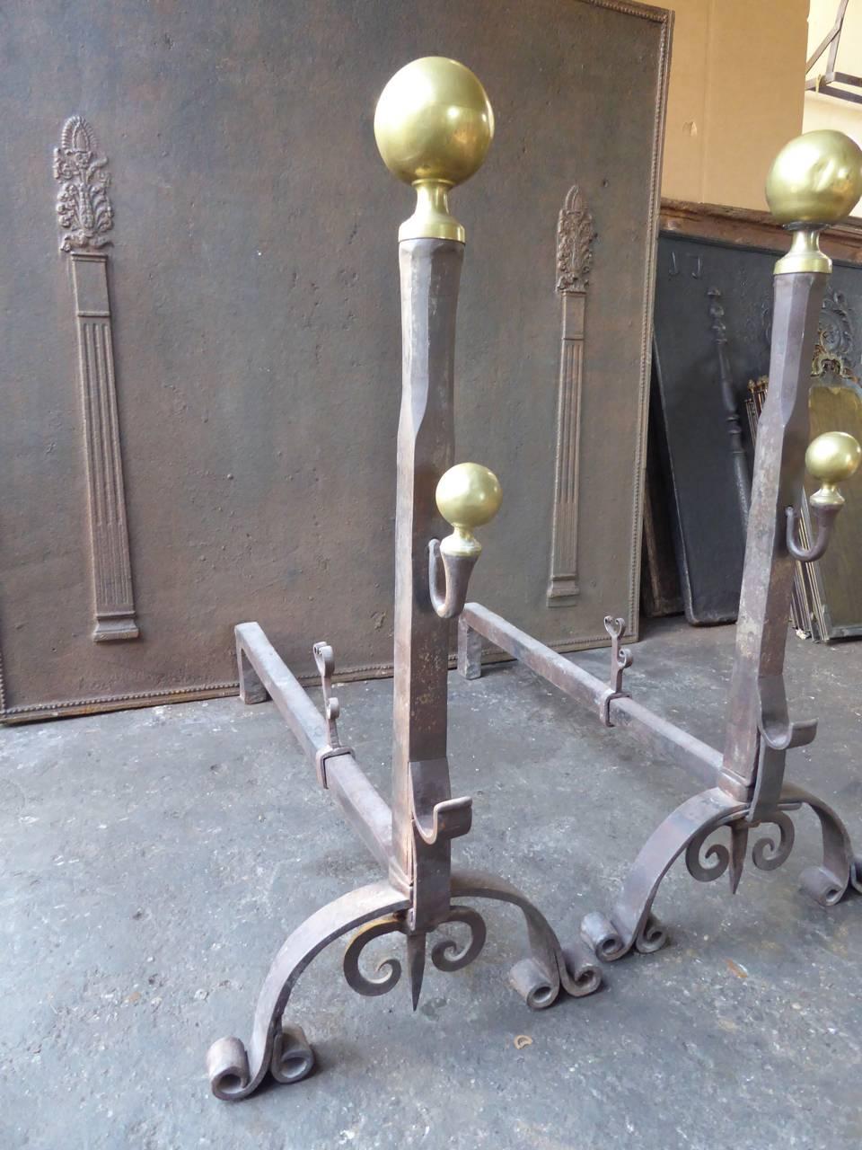 19th Century French Napoleon III Firedogs or Andirons In Good Condition For Sale In Amerongen, NL