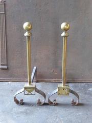 French Art Nouveau Firedogs or Andirons