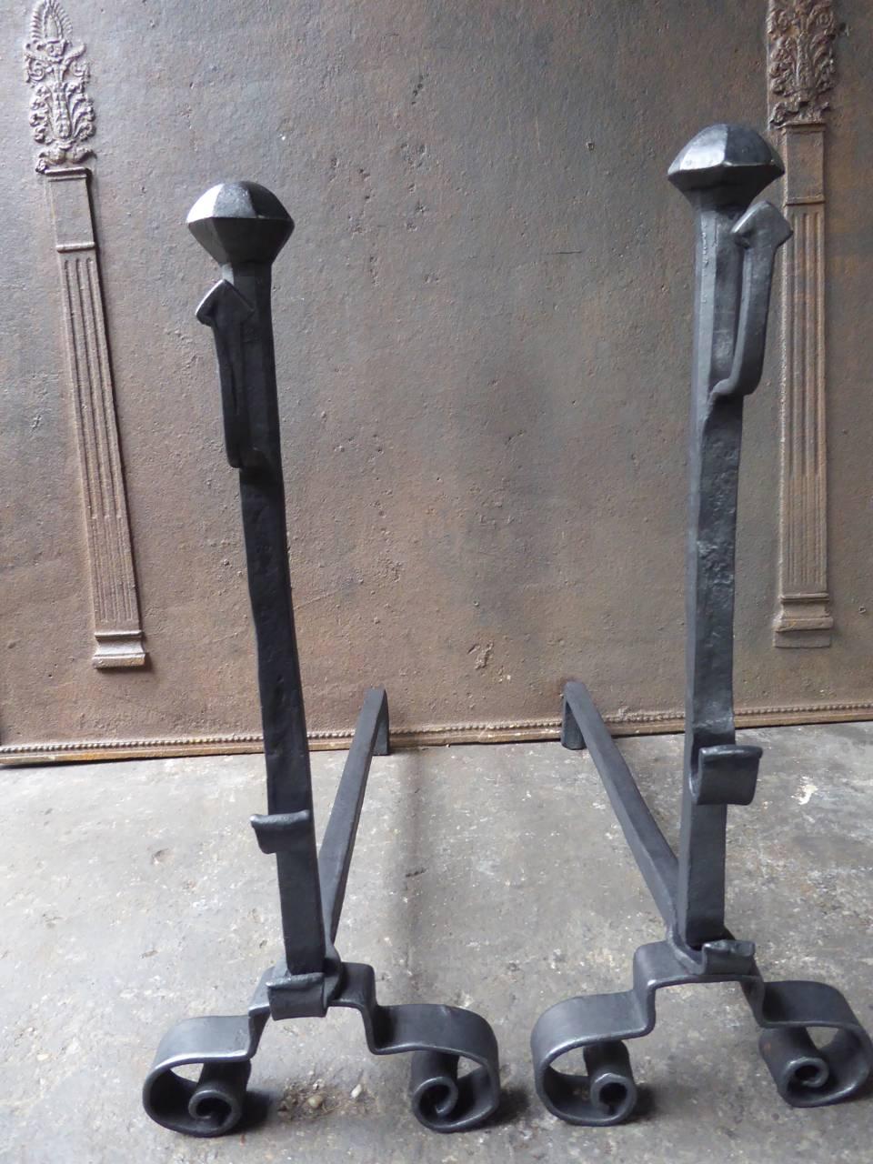 18th Century French Firedogs or Andirons In Good Condition In Amerongen, NL