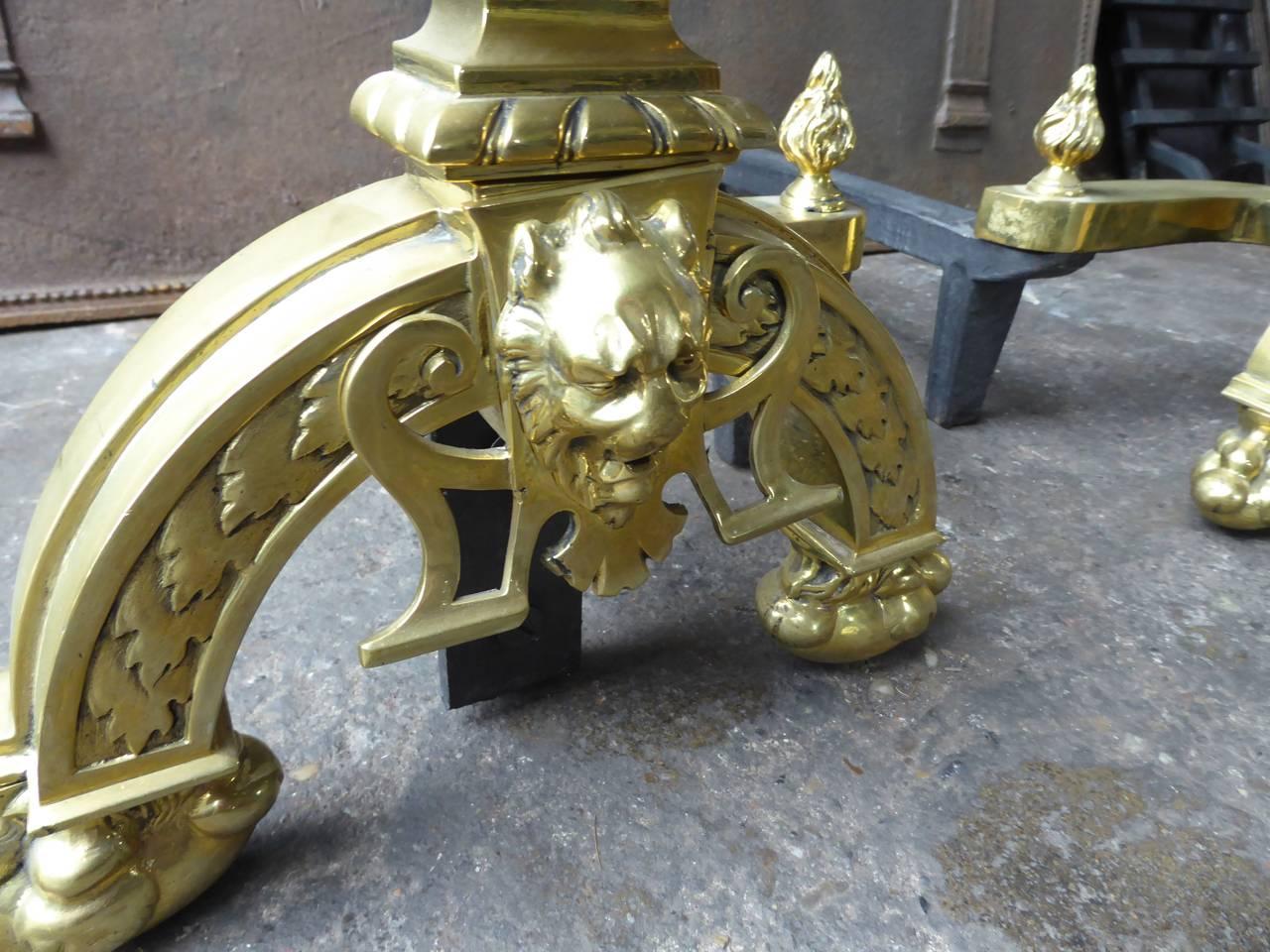20th Century French Louis XIV Style Firedogs or Andirons