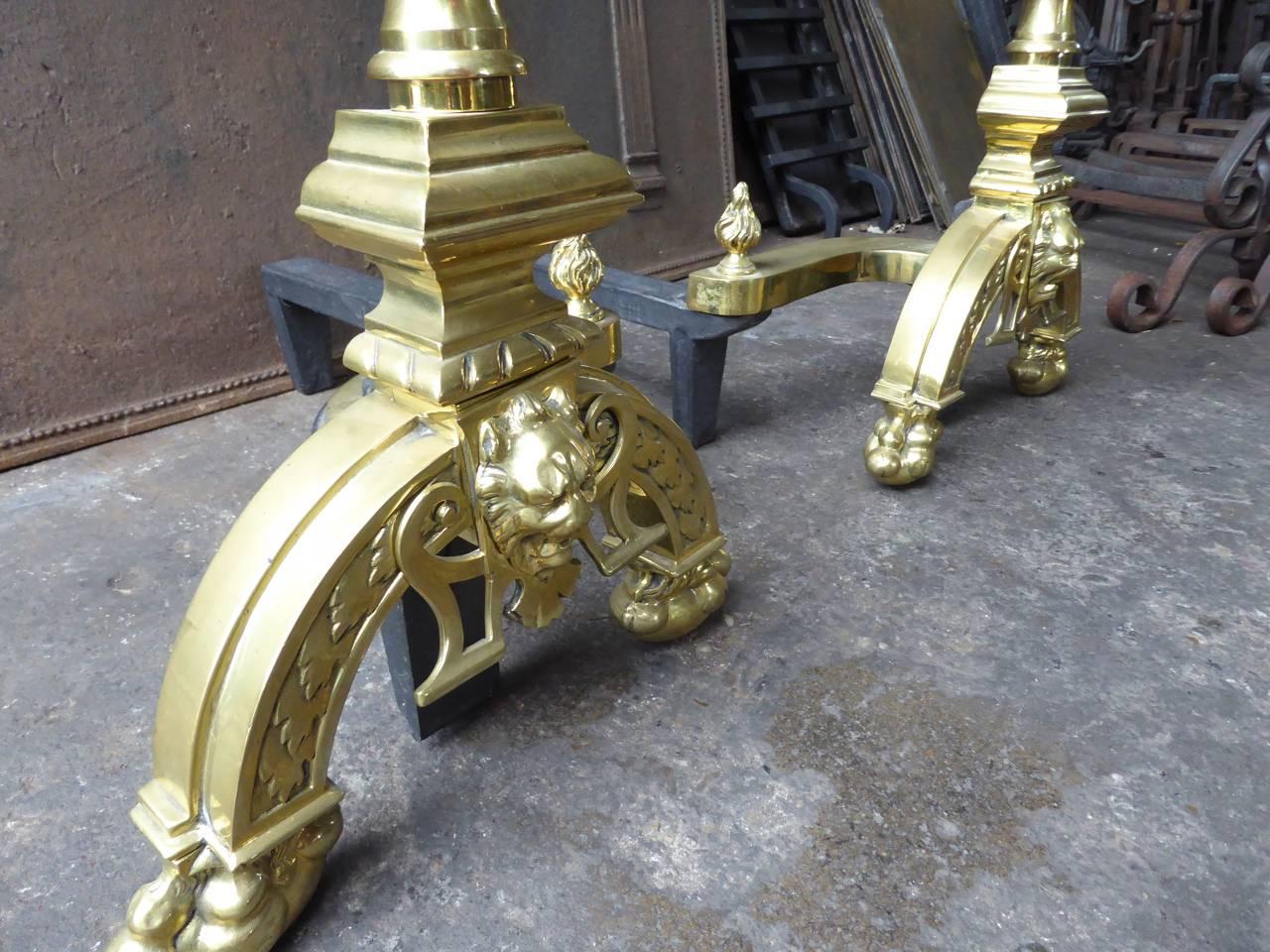 French Louis XIV Style Firedogs or Andirons In Good Condition In Amerongen, NL