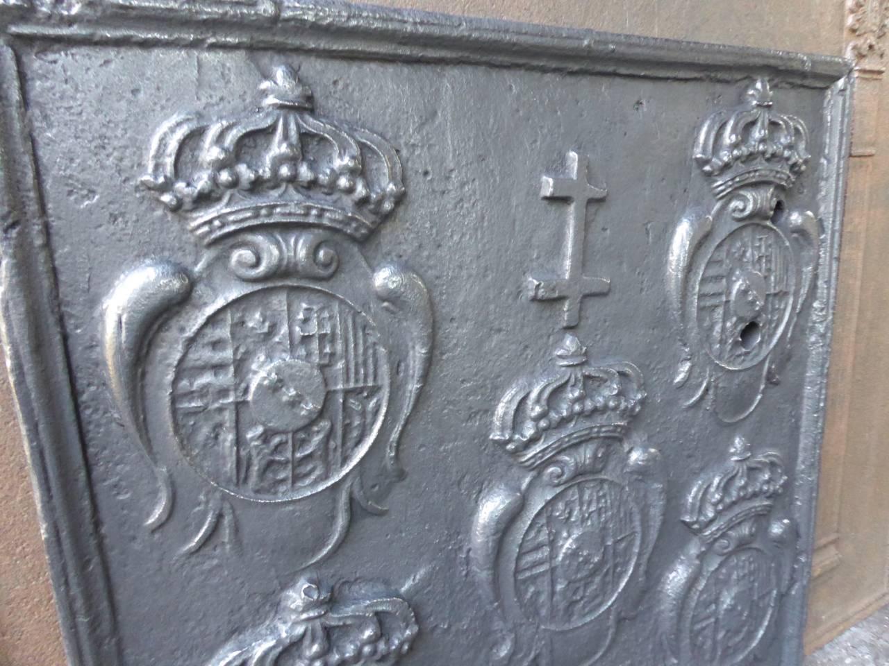 17th-18th century French fireback with the arms of Leopold I, Duke of Lorraine.

We have a unique and specialized collection of antique and used fireplace accessories consisting of more than 1000 listings at 1stdibs. Amongst others, we always have