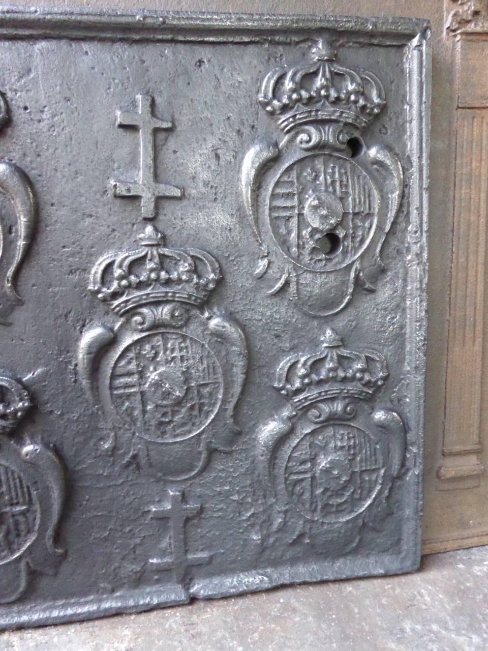 Cast 17th-18th Century French 'Arms of Loraine' Fireback / Backsplash For Sale