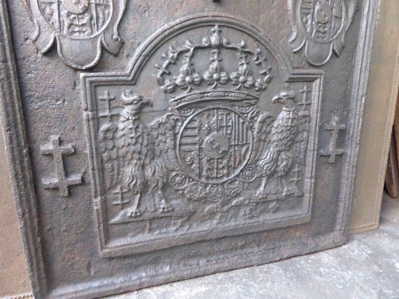 Rare 'Arms of Loraine' Fireback, 17th/18th Century In Good Condition In Amerongen, NL