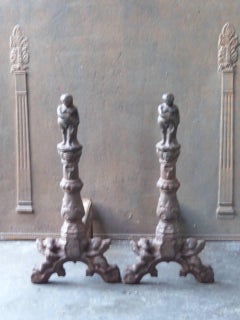 Large 19th-20th Century French Andirons or Firedogs
