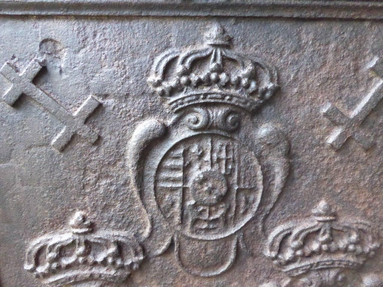 Iron 17th-18th Century French 'Arms of Lorraine' Fireback
