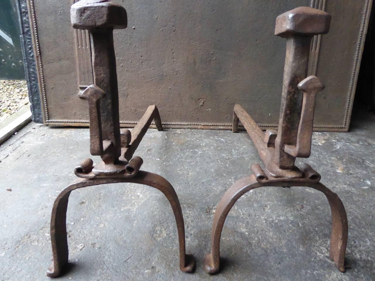 Louis XV 18th Century French Firedogs or Andirons For Sale