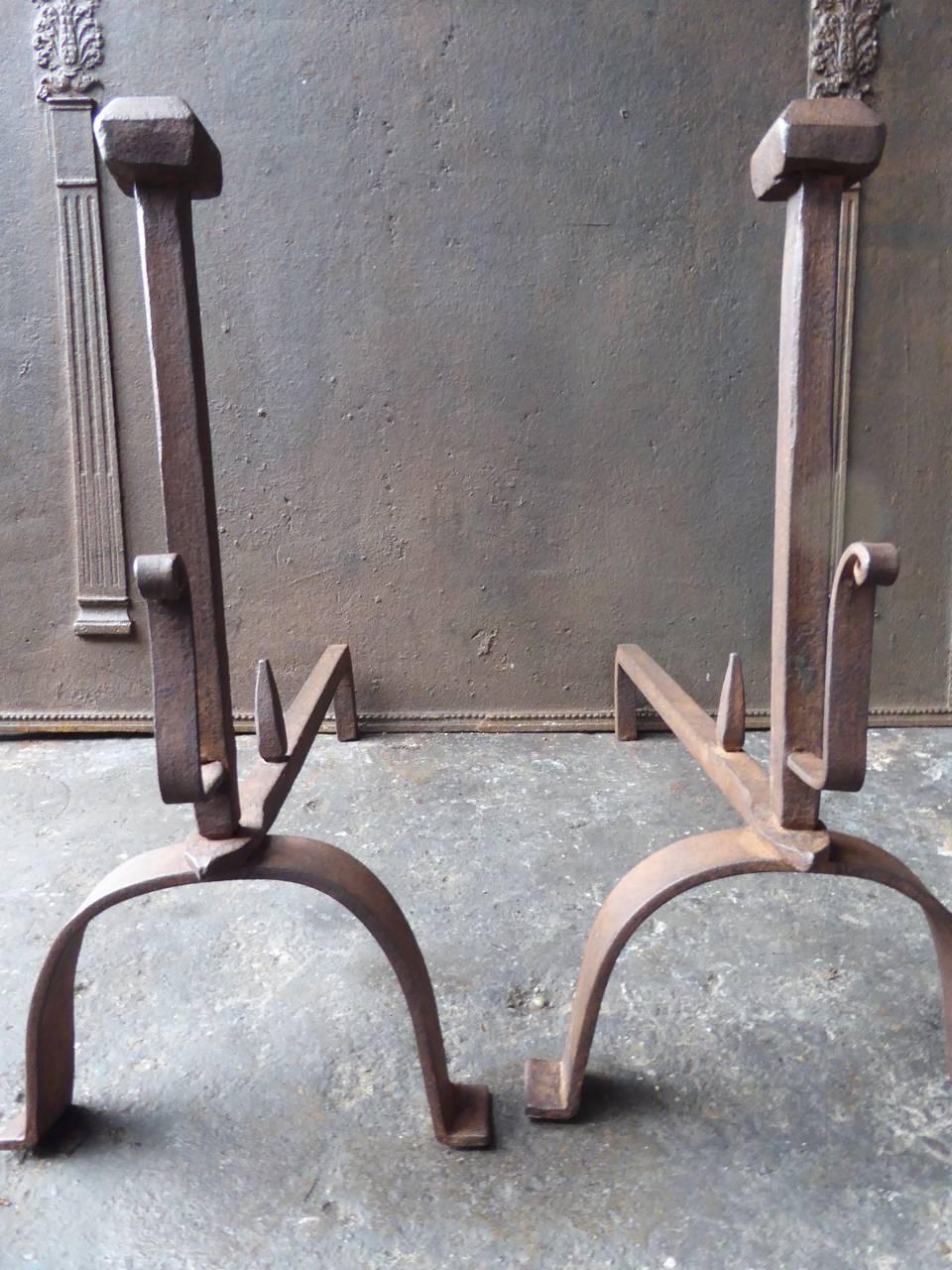 19th Century, French Napoleon III Firedogs or Andirons In Good Condition For Sale In Amerongen, NL