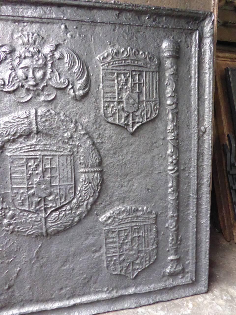 Cast 16th-17th Century French 'Arms of Lorraine' Fireback / Backsplash For Sale