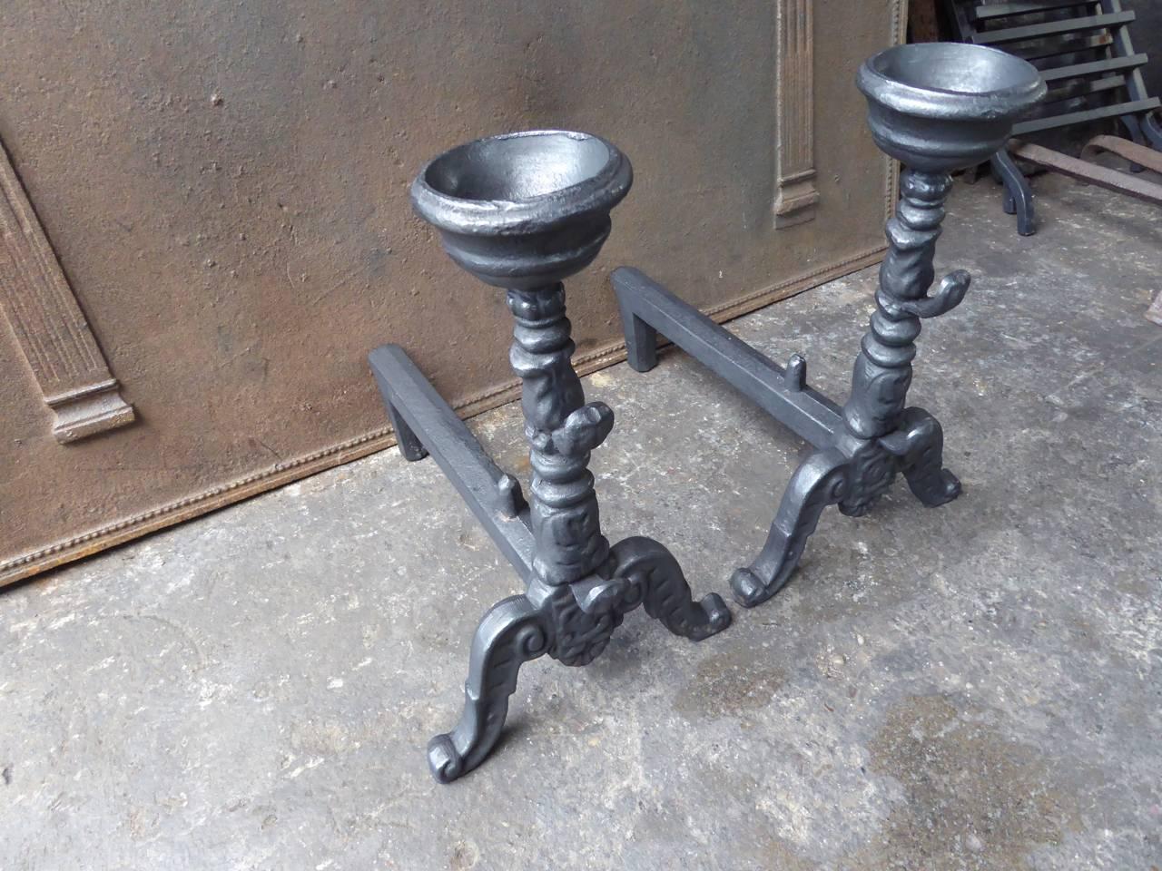 Iron French Firedogs or Andirons