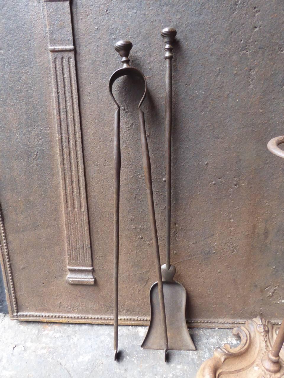 Cast 19th Century French Fireplace Tools or Fireplace Tool Set