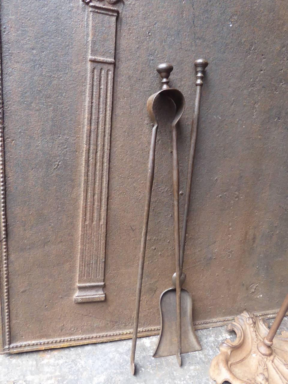 19th Century French Fireplace Tools or Fireplace Tool Set In Good Condition In Amerongen, NL