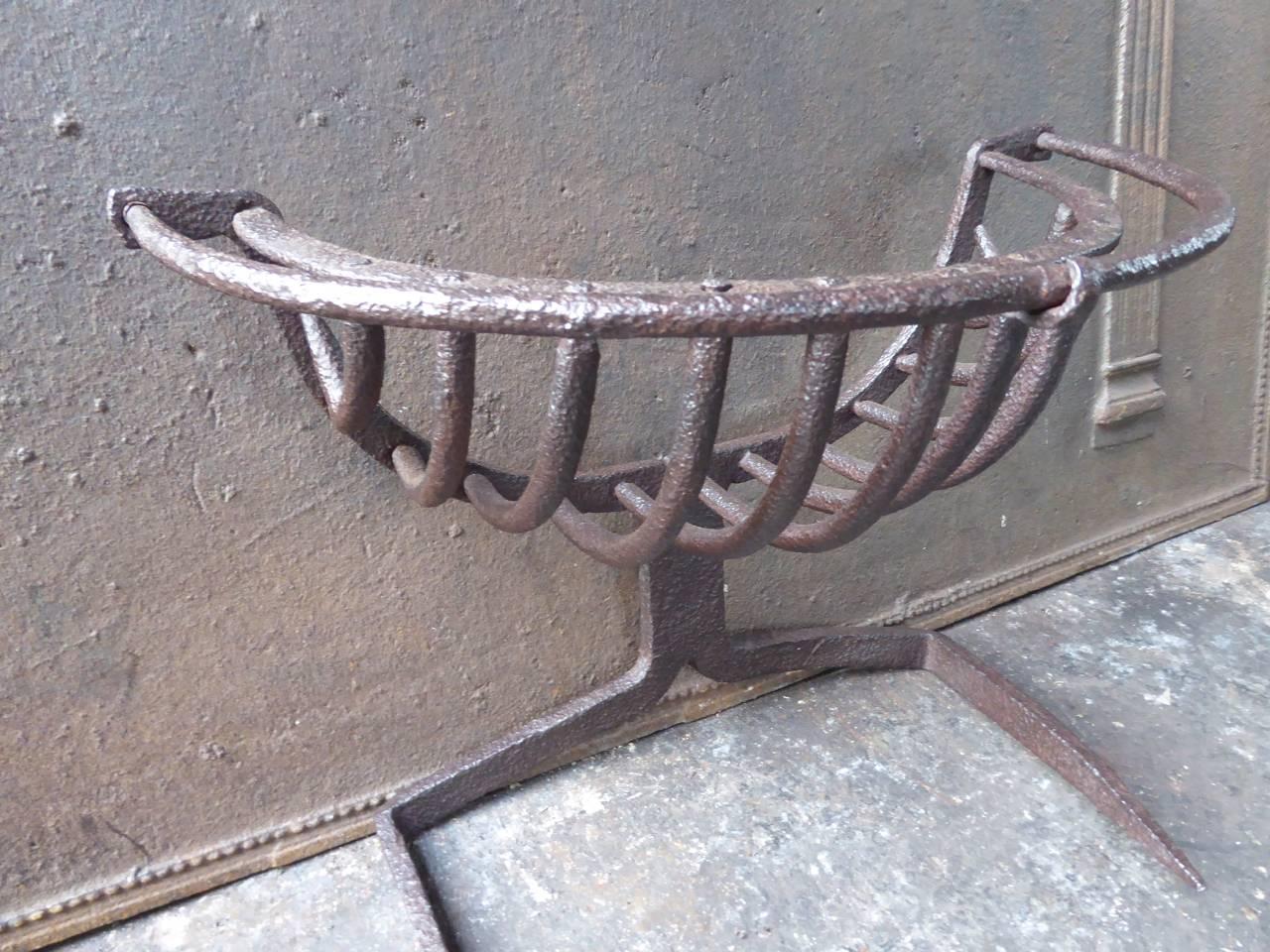 Gothic 17th Century Dutch Fireplace Grate or Fireplace Basket For Sale