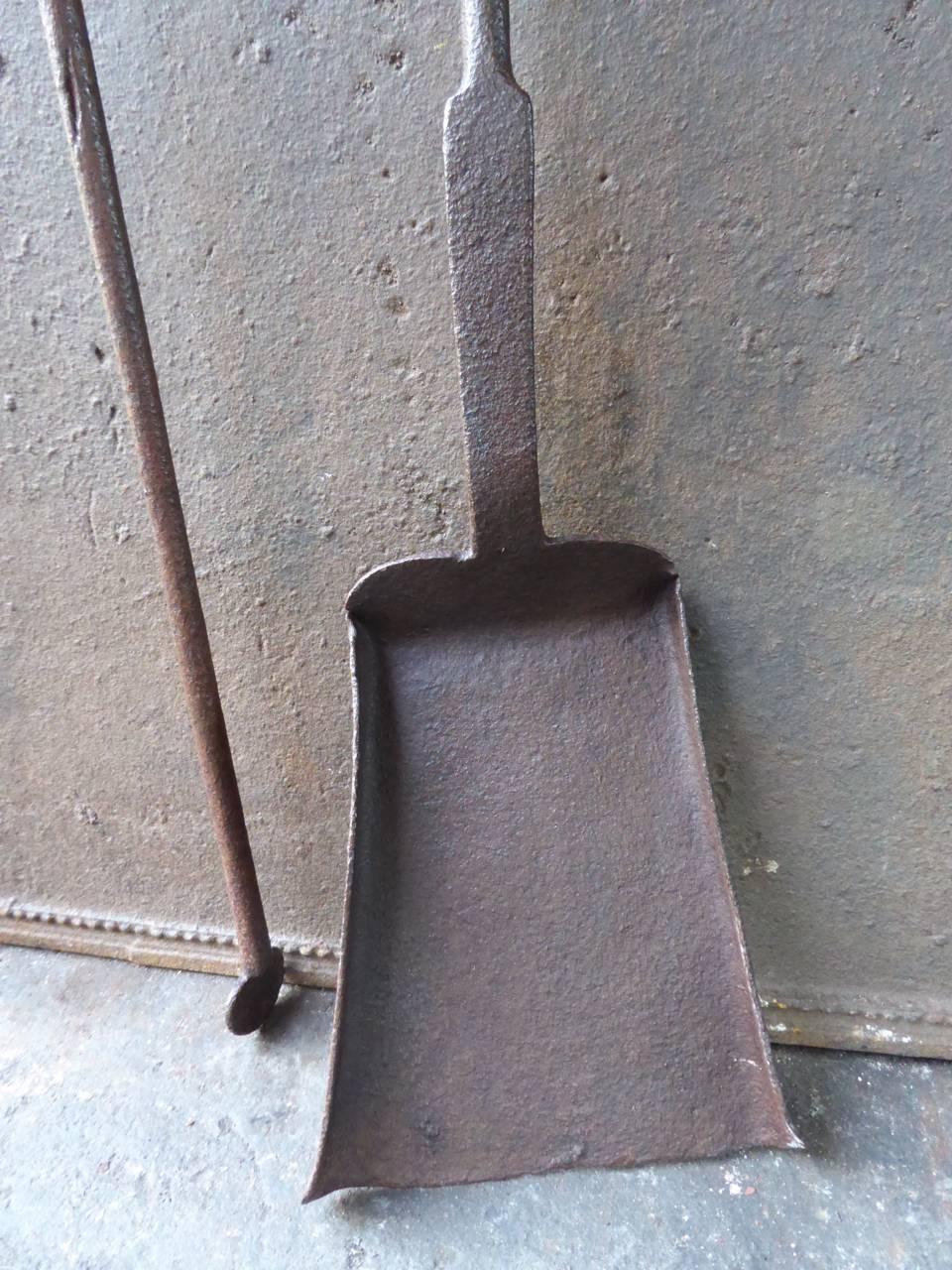 Wrought Iron 18th Century French Fireplace Tools or Fireplace Tool Set