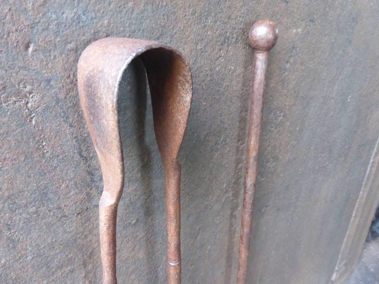 18th Century French Fireplace Tools or Fireplace Tool Set In Good Condition In Amerongen, NL