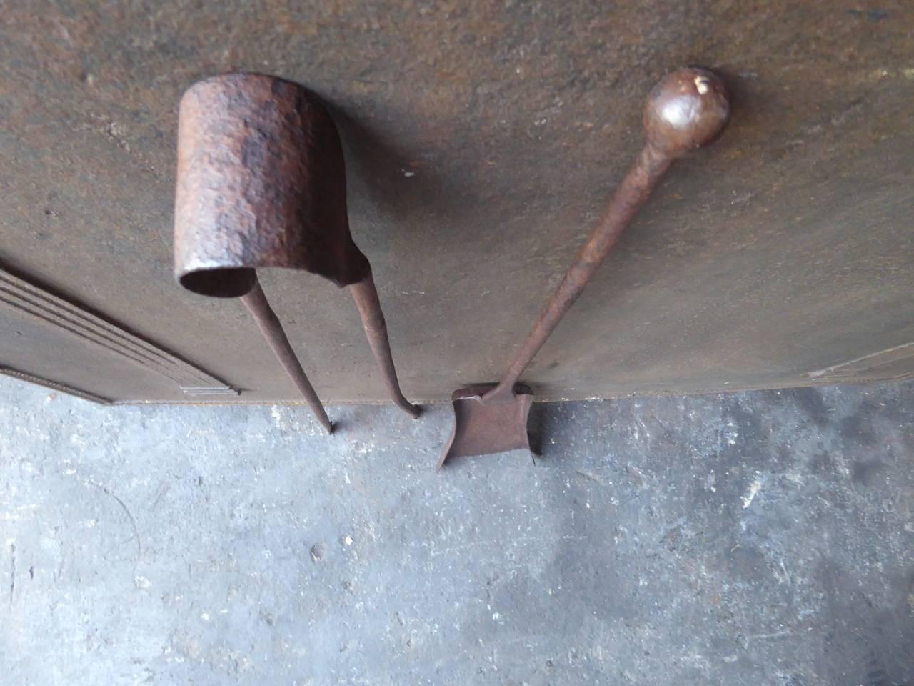 18th Century French Fireplace Tools or Fireplace Tool Set 2