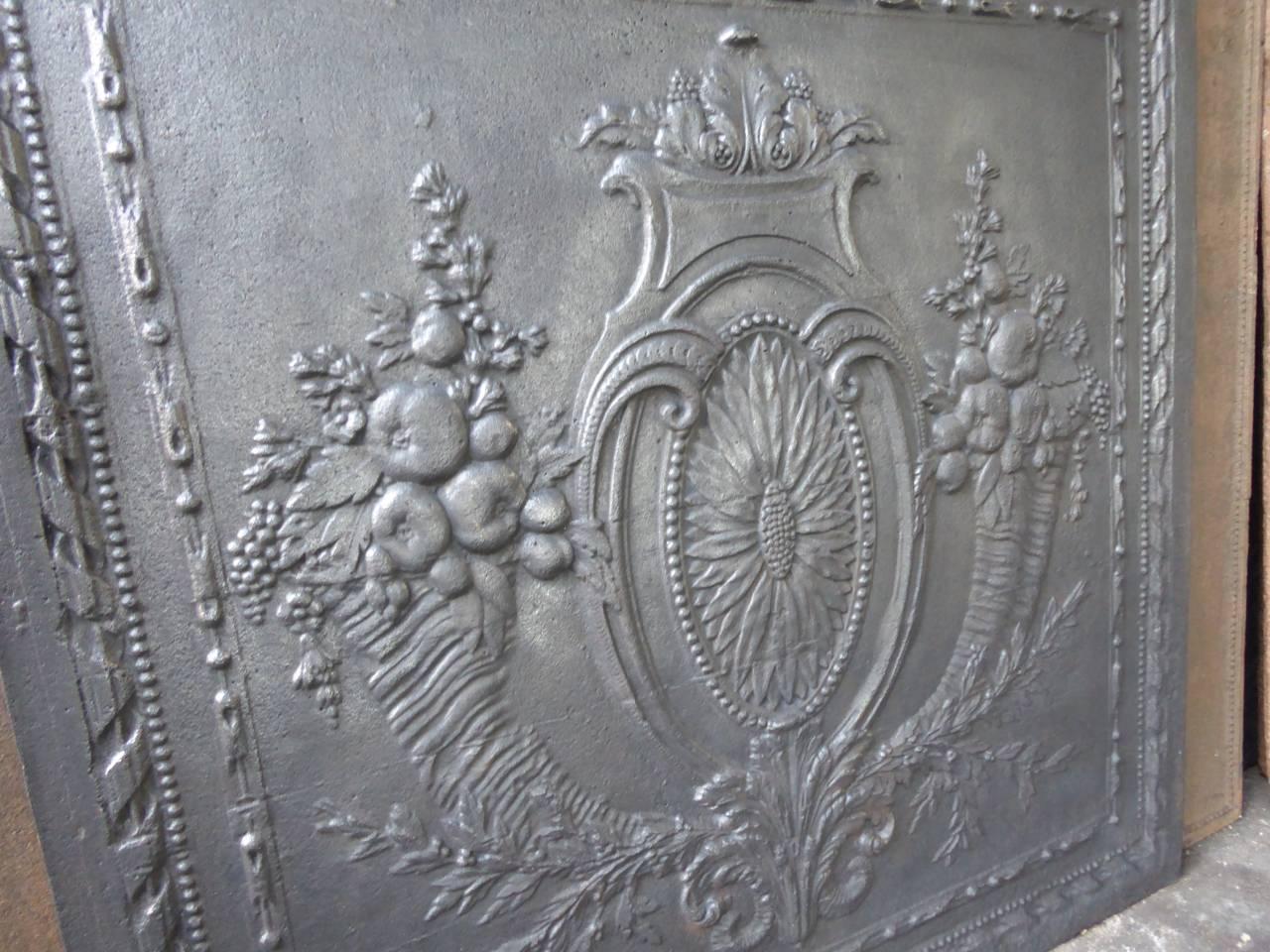 Iron 18th Century French 'Fruits of the Summer' Fireback
