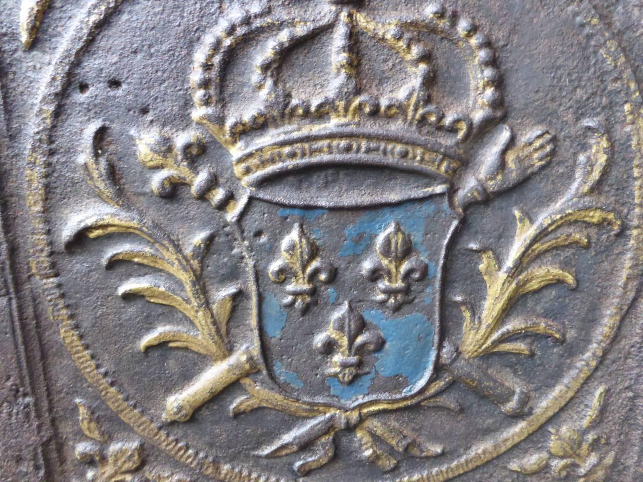Cast 18th-19th Century 'Arms of France' Fireback