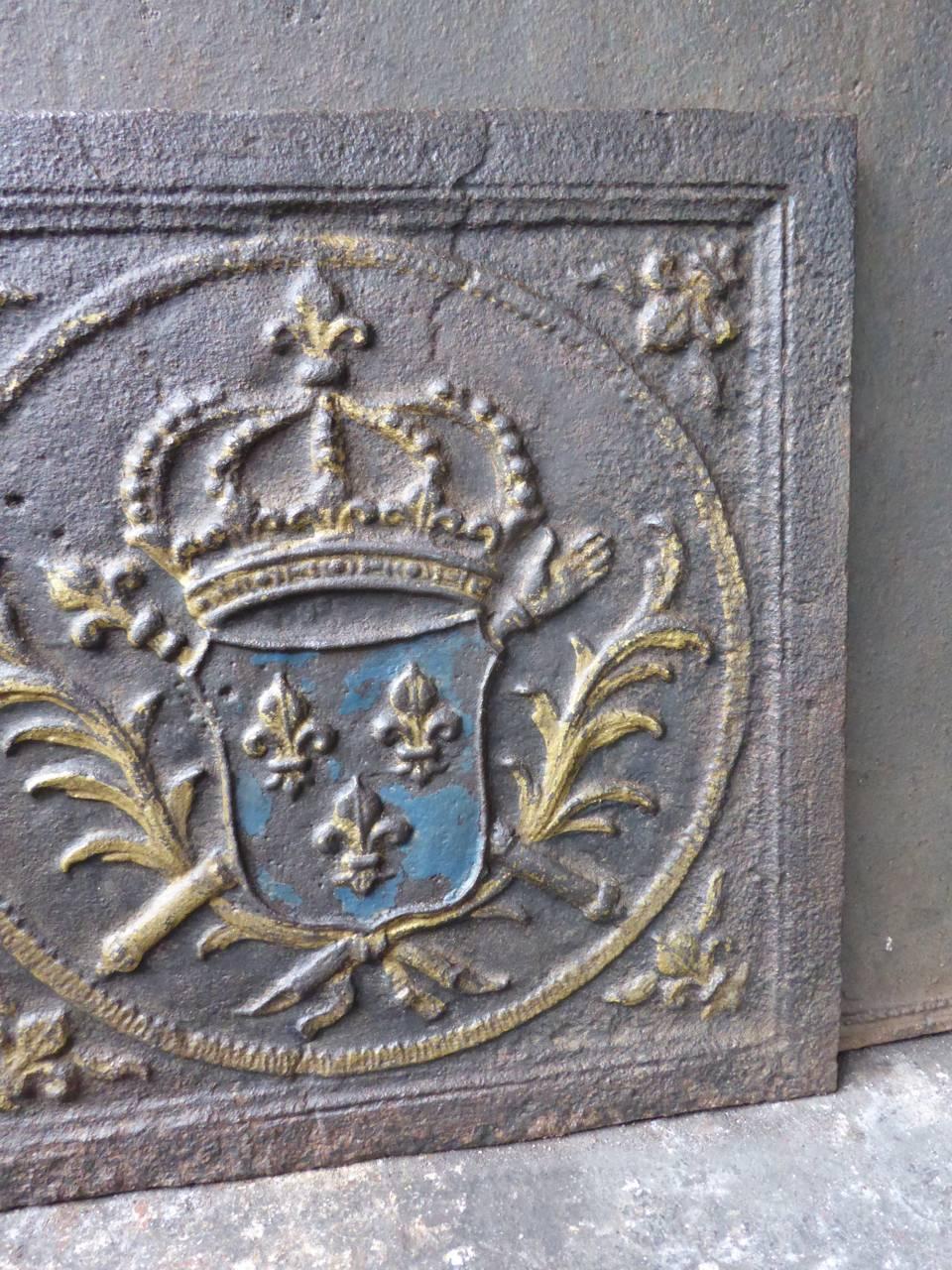 French 18th-19th Century 'Arms of France' Fireback