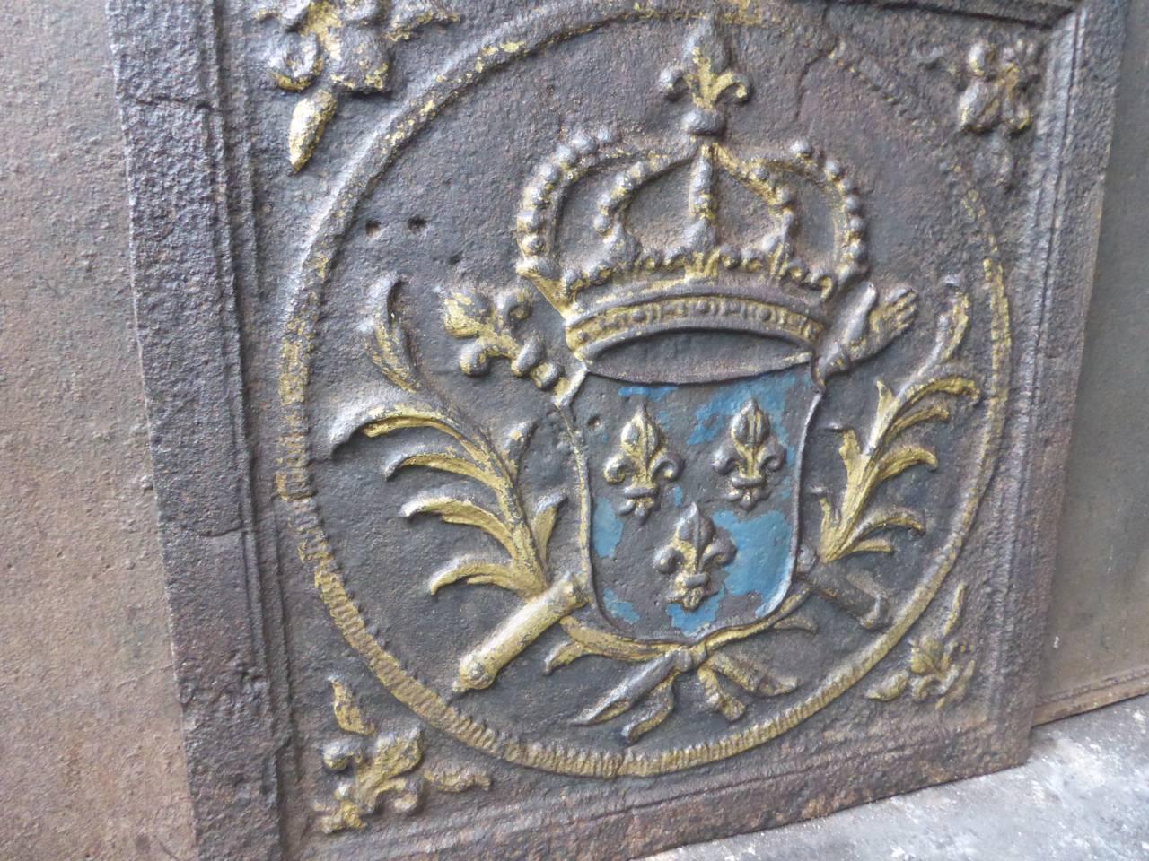 18th-19th Century 'Arms of France' Fireback In Good Condition In Amerongen, NL